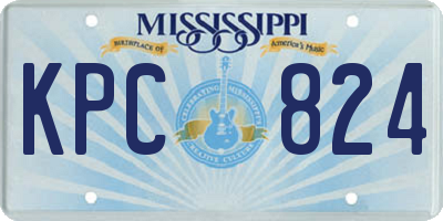 MS license plate KPC824