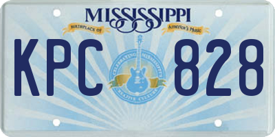 MS license plate KPC828