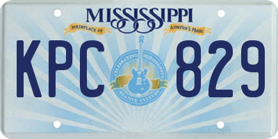 MS license plate KPC829