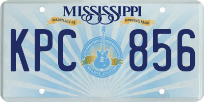 MS license plate KPC856