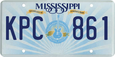 MS license plate KPC861