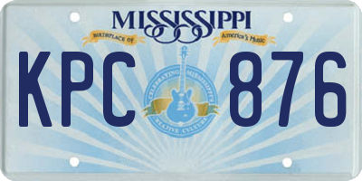 MS license plate KPC876