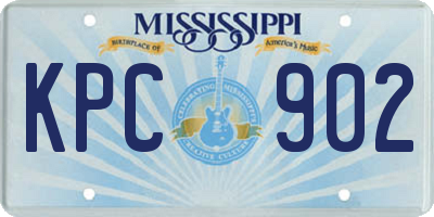 MS license plate KPC902