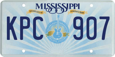 MS license plate KPC907