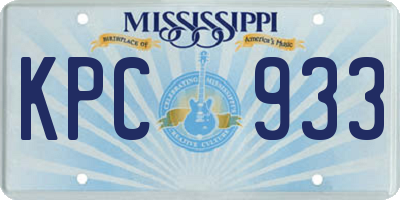 MS license plate KPC933