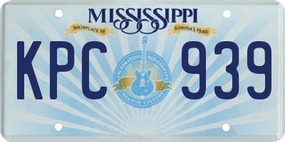 MS license plate KPC939