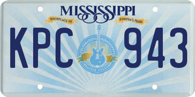 MS license plate KPC943
