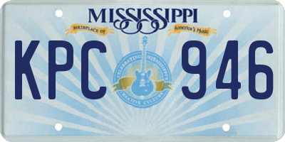 MS license plate KPC946