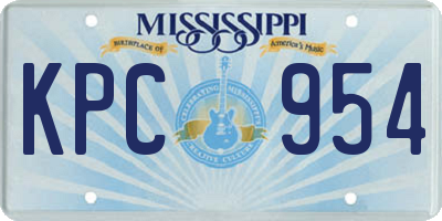 MS license plate KPC954