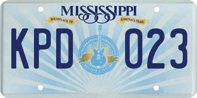 MS license plate KPD023