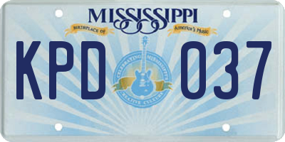 MS license plate KPD037