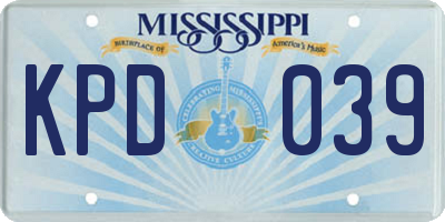 MS license plate KPD039