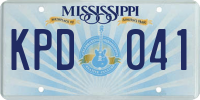 MS license plate KPD041