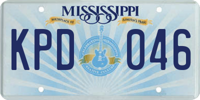MS license plate KPD046