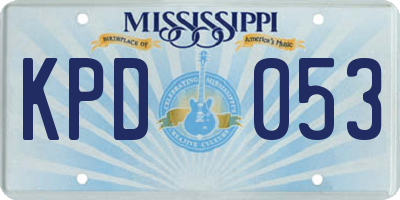MS license plate KPD053