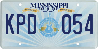 MS license plate KPD054