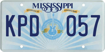 MS license plate KPD057