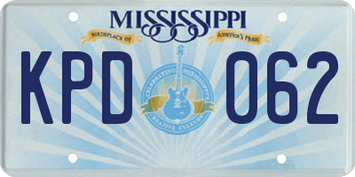 MS license plate KPD062