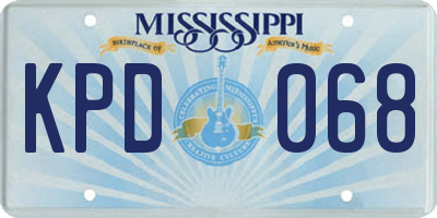 MS license plate KPD068