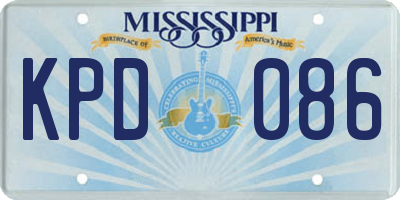 MS license plate KPD086