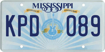 MS license plate KPD089