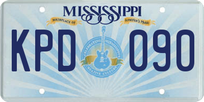 MS license plate KPD090
