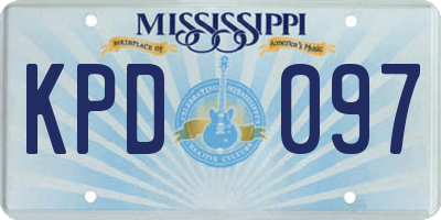 MS license plate KPD097