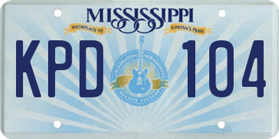 MS license plate KPD104