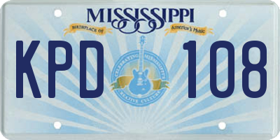 MS license plate KPD108