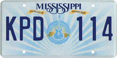 MS license plate KPD114