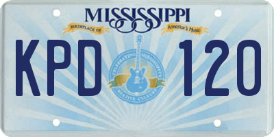 MS license plate KPD120