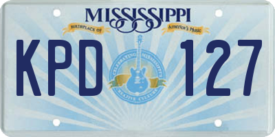 MS license plate KPD127