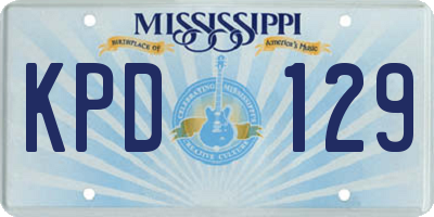 MS license plate KPD129