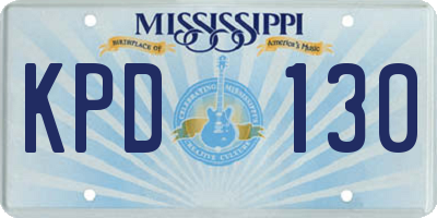 MS license plate KPD130