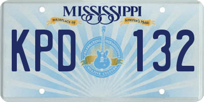 MS license plate KPD132