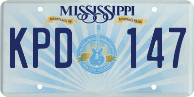 MS license plate KPD147