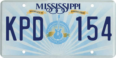 MS license plate KPD154