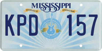 MS license plate KPD157