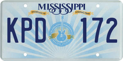 MS license plate KPD172