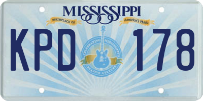 MS license plate KPD178