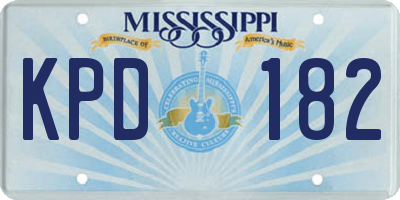 MS license plate KPD182