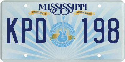 MS license plate KPD198