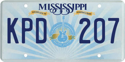 MS license plate KPD207