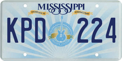 MS license plate KPD224
