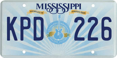 MS license plate KPD226