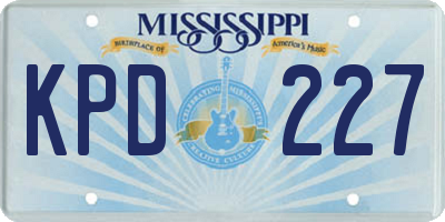 MS license plate KPD227