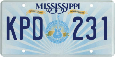 MS license plate KPD231