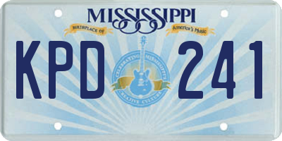 MS license plate KPD241