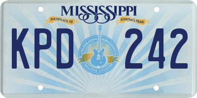 MS license plate KPD242