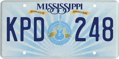MS license plate KPD248